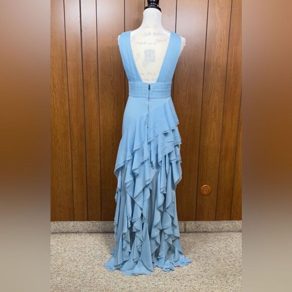 Alice + Olivia Asymmetric Ruffled Maxi Dress size 4 - Picture 10 of 15